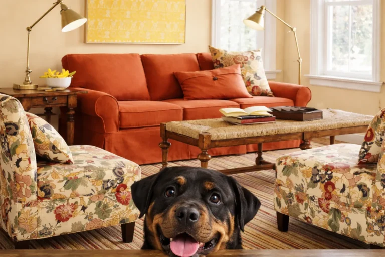 rottweiler on clean furniture
